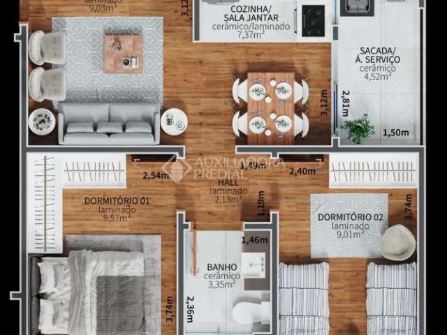 Apartamento com 2 quartos à venda na Rua Picada Capivara, 30, Campina, São Leopoldo, 54 m2 por R$ 229.390