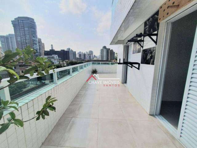 Apartamento Garden, 94 m² - venda por R$ 782.000,00 ou aluguel por R$ 5.400,02/mês - Embaré - Santos/SP