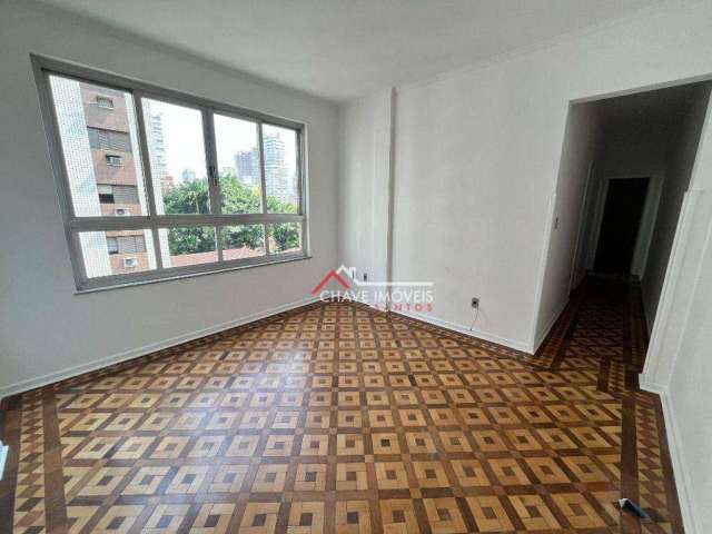 Apartamento com 2 dormitórios para alugar, 117 m² por R$ 3.610,13/mês - Boqueirão - Santos/SP