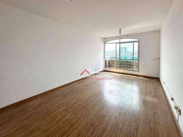 Apartamento com 3 dormitórios para alugar, 112 m² por R$ 4.000,02/mês - Gonzaga - Santos/SP