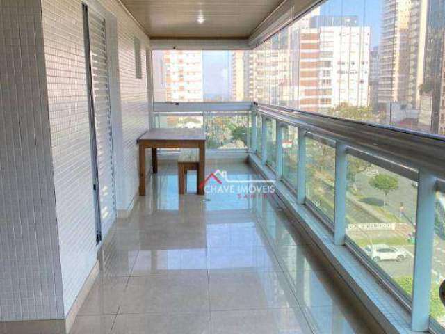 Apartamento com 3 dormitórios para alugar, 220 m² por R$ 15.000,02/mês - Aparecida - Santos/SP