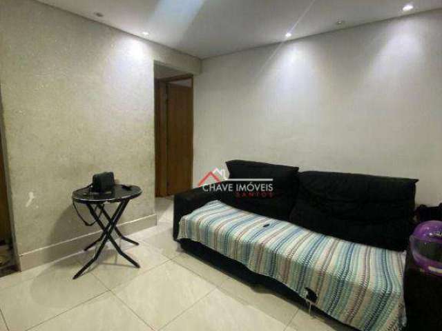 Apartamento com 2 dormitórios à venda, 37 m² por R$ 265.000,00 - Aparecida - Santos/SP