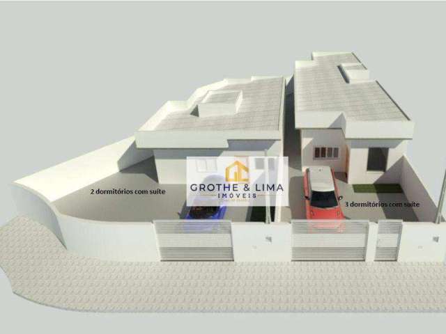 Casa térrea com 2 dormitórios, 1 suíte à venda, 70 m² - Loteamento Residencial e Comercial Flamboyant - Pindamonhangaba/SP