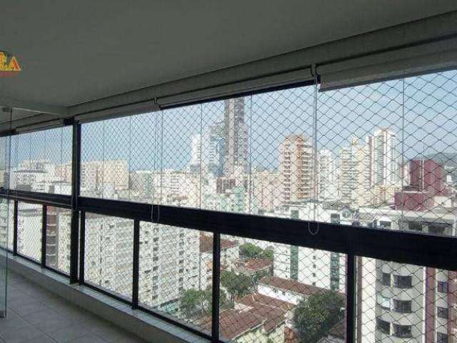 Apartamento com 2 dormitórios para alugar, 90 m² por R$ 6.500,02/mês - Gonzaga - Santos/SP