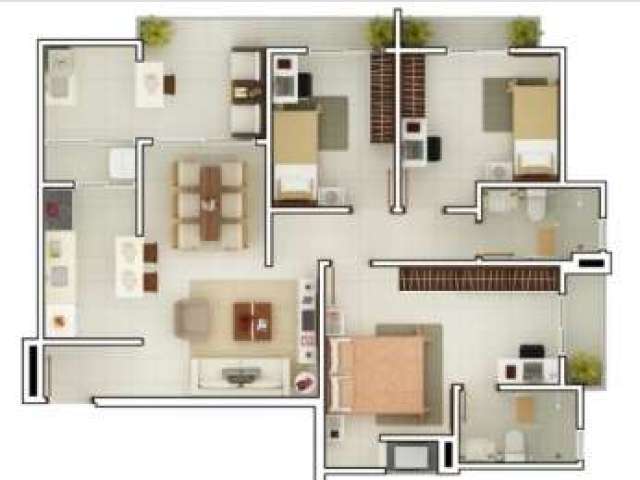 Apartamento com 3 quartos para alugar na Rua Christiano Steffen, 213, Vila Sfeir, Indaiatuba, 88 m2 por R$ 3.000