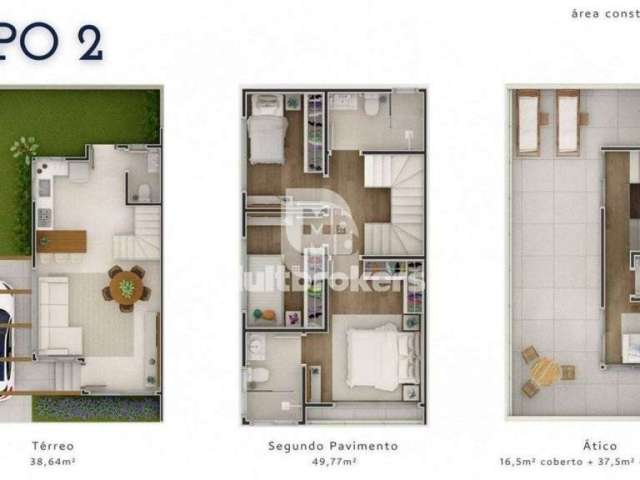 Sobrado 3 quartos + terraço - R$ 710.000,00 - Tingui - Curitiba-PR