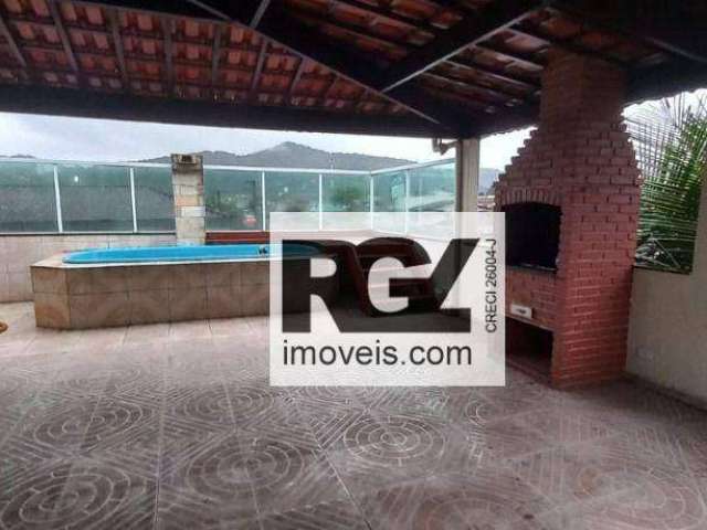 Triplex com piscina e churrasqueira, 03 dormitórios à venda por R$ 830.000 - Areia Branca - Santos/SP