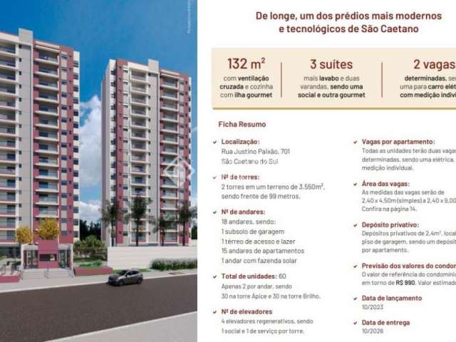 Apartamento com 3 quartos à venda na Rua Justino Paixão, 701, Jardim São Caetano, São Caetano do Sul, 132 m2 por R$ 1.594.000