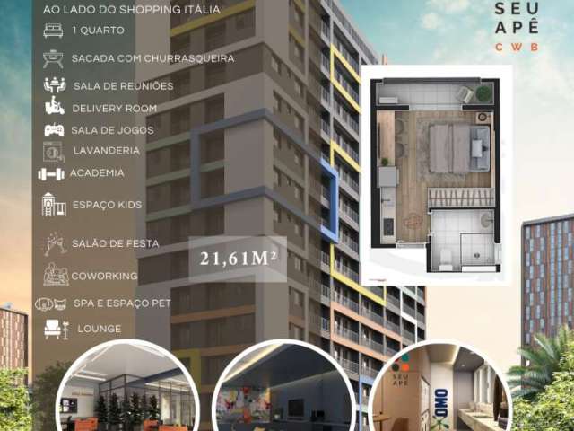 Apartamento com 1 quarto à venda na Rua José Loureiro, Centro, Curitiba, 21 m2 por R$ 213.282