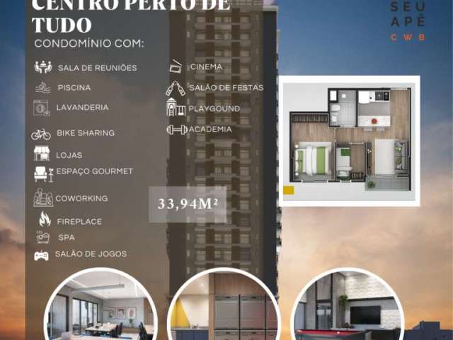 Apartamento com 2 quartos à venda na Rua Tibagi, Centro, Curitiba, 33 m2 por R$ 339.405