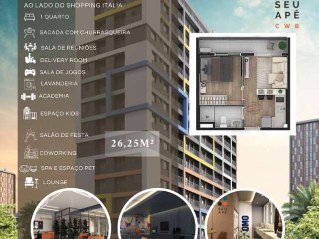 Apartamento com 1 quarto à venda na Rua José Loureiro, Centro, Curitiba, 26 m2 por R$ 237.514