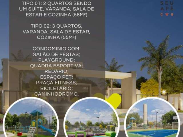 Apartamento com 3 quartos à venda na Alameda Bom Pastor, Campina, São José dos Pinhais, 55 m2 por R$ 285.245