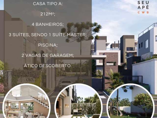 Casa em condomínio fechado com 3 quartos à venda na Rua Amadeu Assad Yassim, Bacacheri, Curitiba, 211 m2 por R$ 1.586.530