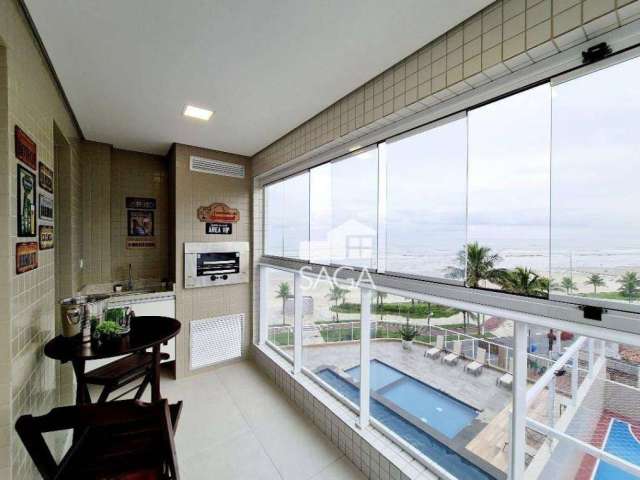 Apartamento Vista Mar com 1 dormitório à venda, 55 m² por R$ 409.000 - Caiçara - Praia Grande/SP