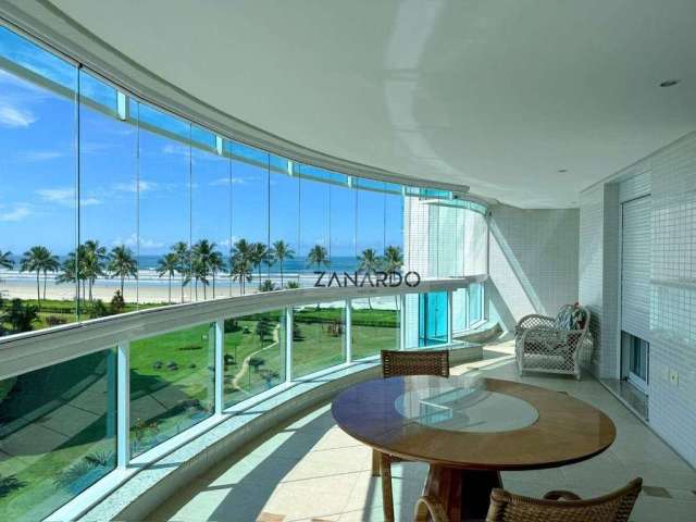 Apartamento vista mar e pé na grama de alto padrão, 4 suítes, 197 m² aluguel por R$ 25.000/mês - Riviera de São Lourenço - Bertioga/SP