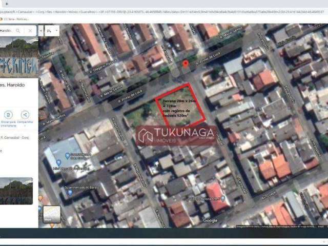 Terreno à venda, 728 m² por R$ 850.000,00 - Cidade Serodio - Guarulhos/SP