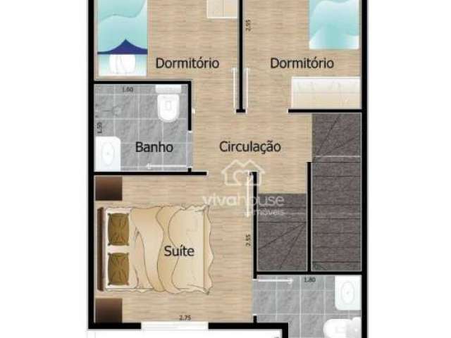 Sobrado com 3 dormitórios à venda, 142 m² por R$ 550.000,00 - Vila Curuçá - Santo André/SP