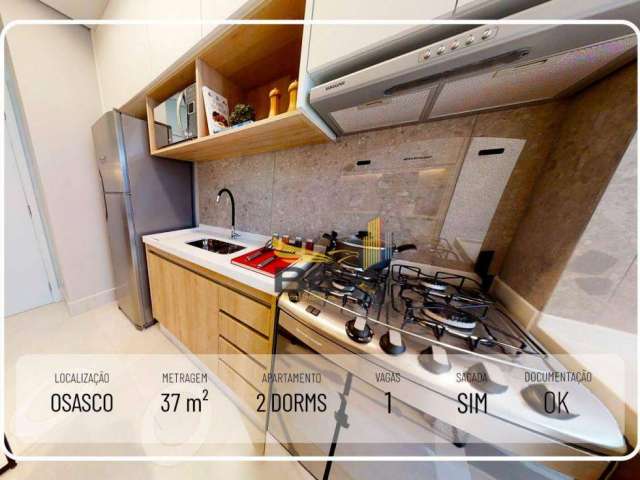 Apartamento com 2 dormitórios à venda, 37 m² por R$ 363.000,00 - Km 18 - Osasco/SP