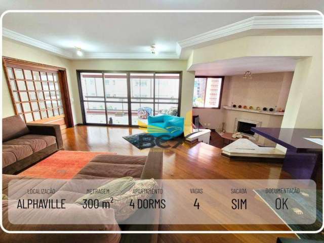 Apartamento com 4 dormitórios para alugar, 300 m² por R$ 14.000,00/mês - Alphaville Industrial - Barueri/SP