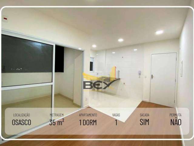 Apartamento com 1 dormitório 1 vaga 35 m² em Osasco SP