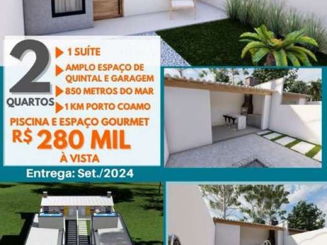 Casa com edícula e espaço goumert com piscina à venda por R$ 280.000 - Brandalize - Itapoá/SC