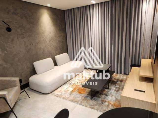 Flat com 1 dormitório para alugar, 43 m² por R$ 4.905,00/mês - Centro - Santo André/SP