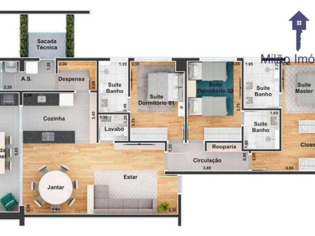 Apartamento 3 suítes à venda, 112 m² - Jk Boa Vista - Além Ponte - Sorocaba/SP