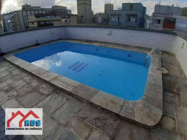 Apartamento com 2 sacadas, 1dormitório,1suíte,1 Wc, garagem coletiva suficiente , piscina venda, 79 m² por R$ 295.000 - Itararé - São Vicente/SP