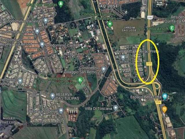 Ótimo terreno comercial para venda em Ribeirão Preto na marginal da Rodovia Anhanguera, nas costas do Condominio Bella Citta, area do terreno 482 m2