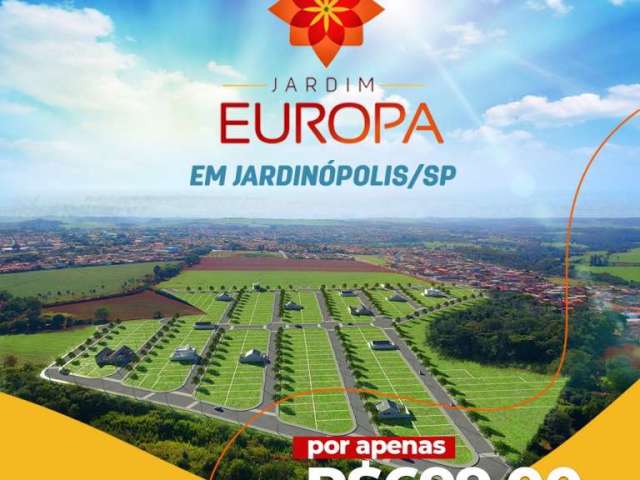 Lançamento loteamento em Jardinopolis-SP, Loteamento Jardim Europa, lote com 275 m2, infraestrutura completa e parcelado em ate 185 parcelas