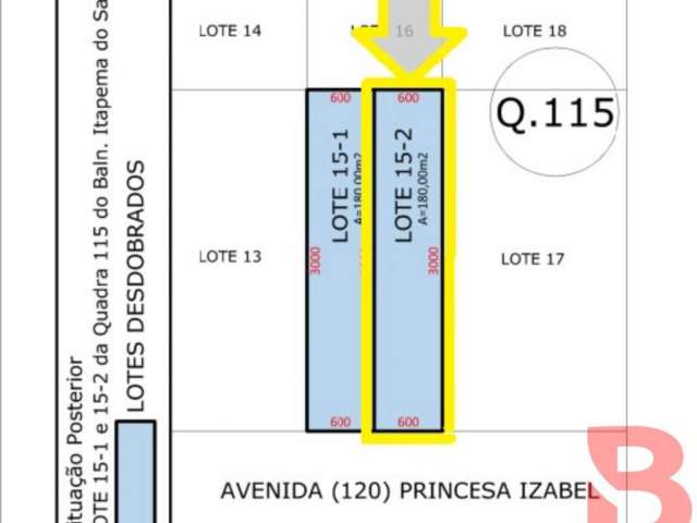 TERRENO COM 180m2 - BARRA DO SAÍ, Avenida (120) Princesa Izabel, nº1337, LOTEAMENTO ITAPEMA DO SAI