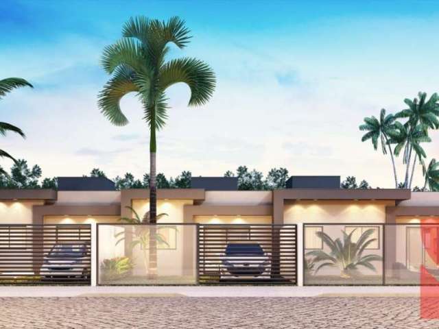 Casas novas em  construção- contendo 02 dormitórios- 670mtrs da praia