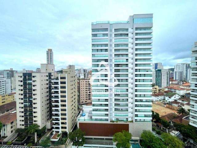 Apartamento com 4 dormitórios para alugar, 157 m² por R$ 8.000,00/mês - Boqueirão - Santos/SP