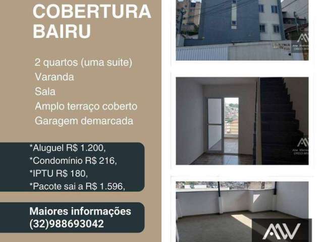 Cobertura com 2 dormitórios para alugar, 100 m² por R$ 1.596,00/mês - Bairu - Juiz de Fora/MG