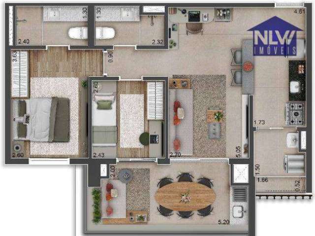 Apartamento com 2 dormitórios à venda, 69 m² por R$ 675.086,00 - Vila Santa Catarina - São Paulo/SP