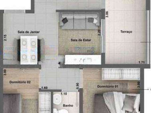 Apartamento com 2 dormitórios à venda, 42 m² por R$ 322.739,95 - Jaguaré - São Paulo/SP