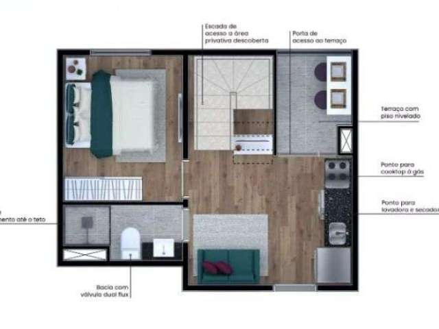 Apartamento Duplex com 1 dormitório à venda, 63 m² por R$ 449.900,00 - Itaquera - São Paulo/SP