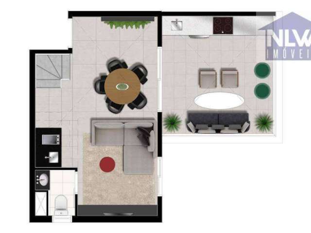 Apartamento Garden com 1 dormitório à venda, 78 m² por R$ 1.042.358,99 - Perdizes - São Paulo/SP