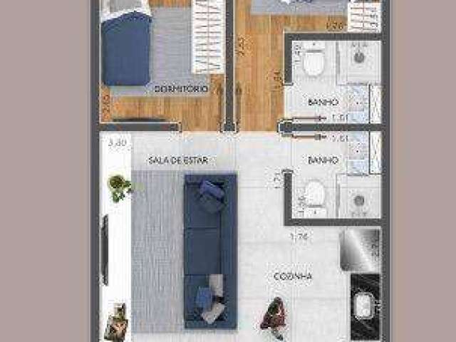 Apartamento com 2 dormitórios à venda, 53 m² por R$ 400.000,00 - Vila Carrão - São Paulo/SP