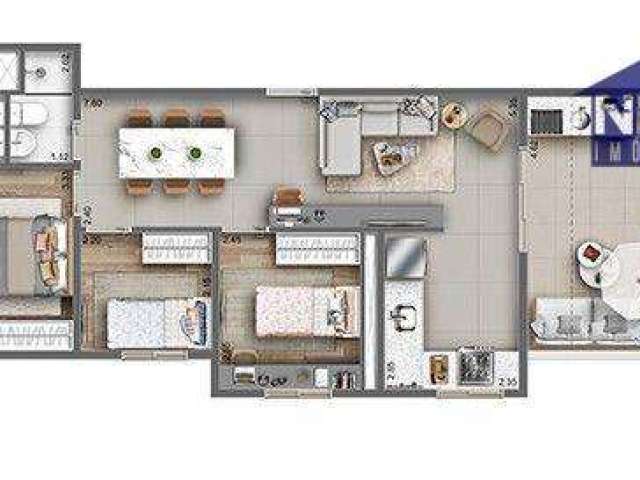 Cobertura com 3 dormitórios à venda, 70 m² por R$ 545.898,35 - Vila Carmosina - São Paulo/SP
