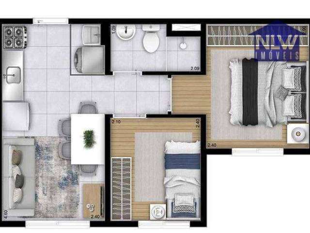 Apartamento com 2 dormitórios à venda, 32 m² por R$ 215.220 - Jardim Pirituba - São Paulo/SP