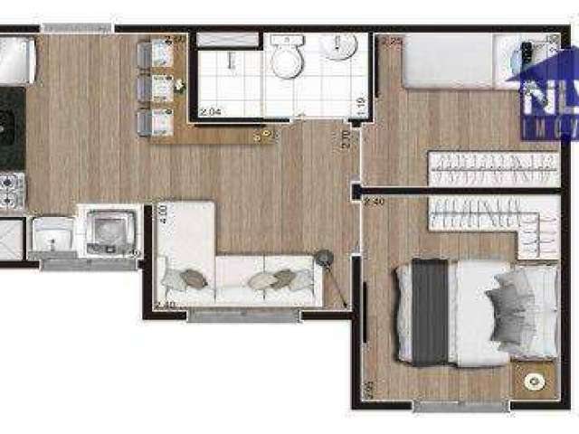 Apartamento com 2 dormitórios à venda, 32 m² por R$ 243. - Terceira Divisão de Interlagos - São Paulo/SP