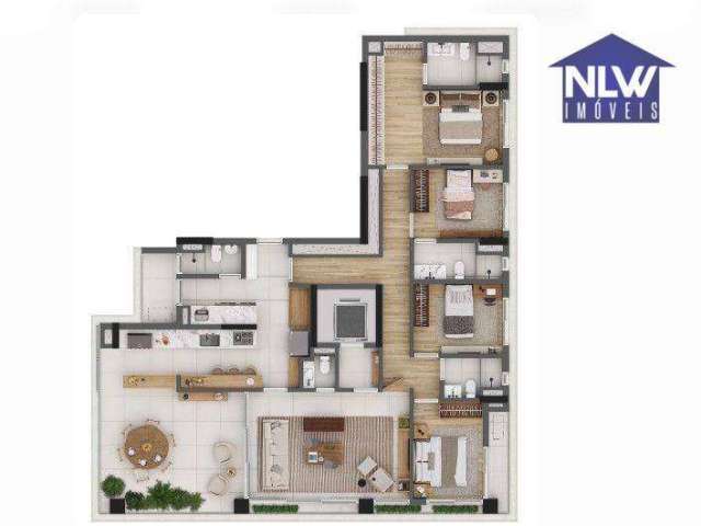 Apartamento com 4 dormitórios à venda, 182 m² por R$ 3.790. - Alto de Pinheiros - São Paulo/SP