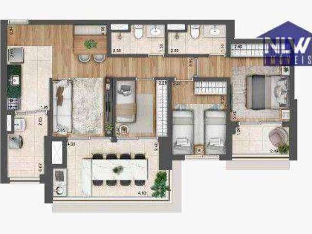Apartamento com 3 dormitórios à venda, 96 m² por R$ 810.812 - Brás - São Paulo/SP