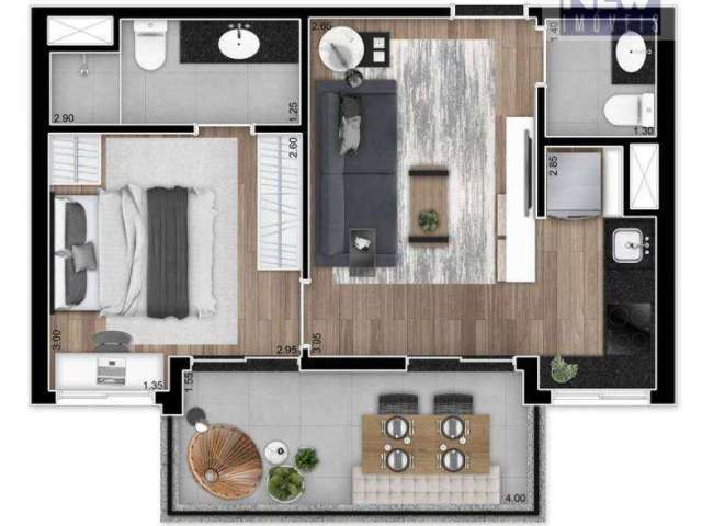 Apartamento com 1 dormitório à venda, 40 m² por R$ 801.634,51 - Vila Madalena - São Paulo/SP