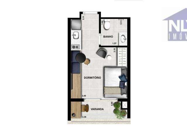 Studio com 1 dormitório à venda, 19 m² por R$ 349.944,00 - Liberdade - São Paulo/SP