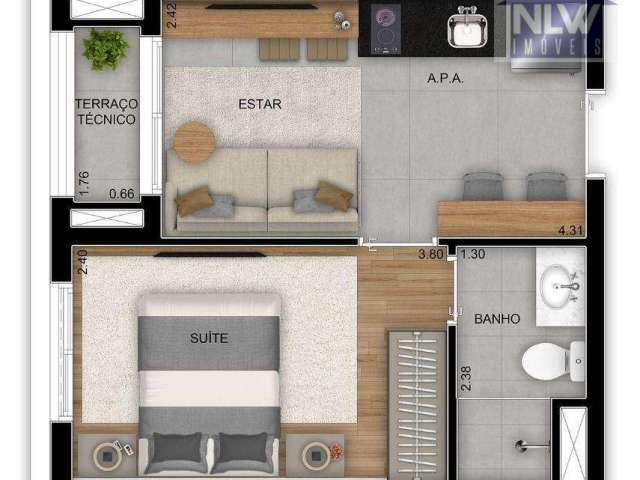 Studio à venda, 28 m² por R$ 303.000,00 - Jardim Prudência - São Paulo/SP