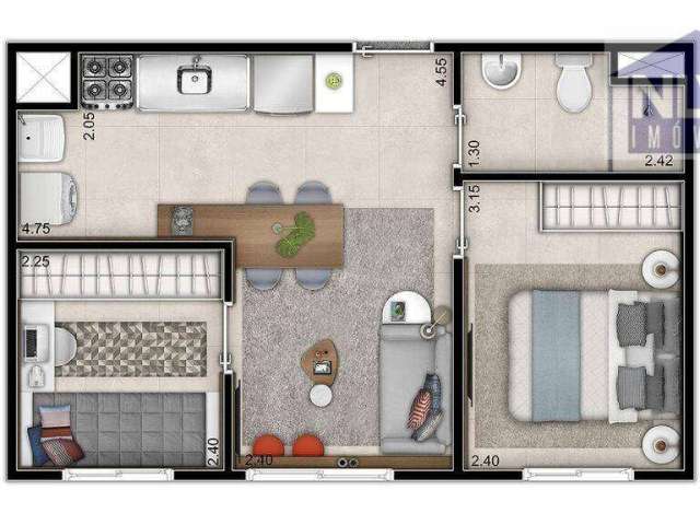 Apartamento com 2 dormitórios à venda, 35 m² por R$ 246.210,17 - Saúde - São Paulo/SP