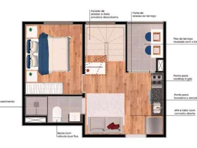 Penthouse com 1 dormitório à venda, 54 m² por R$ 529.383,75 - Vila das Belezas - São Paulo/SP