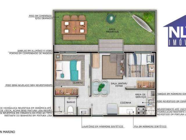 Apartamento com 2 dormitórios à venda, 36 m² por R$ 284.294,00 - Vila Palmares - Santo André/SP